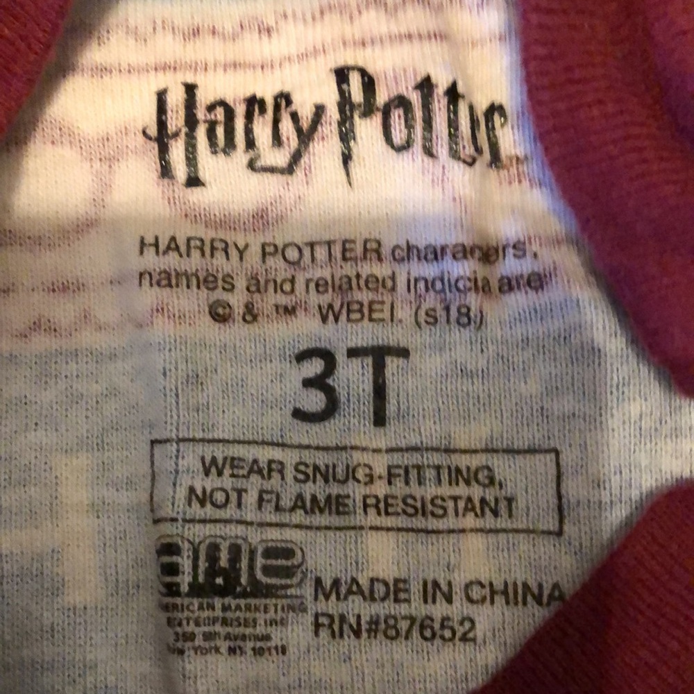 3T Harry Potter PJ’s - Picture 3 of 3